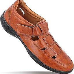 Men's Stylish Roman Sandals Hook & Loop with Velcro Strap for Formal and Casual Footwear - WF6269-image-27