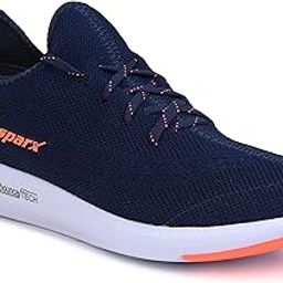 Men SM-482 Navy Blue Neon Orange Sports Shoes-picture-1