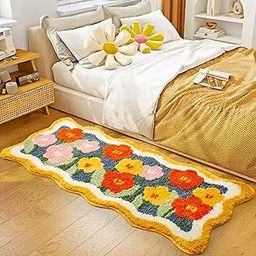 Roseate Lily Super Soft (50x120 cm) Microfibre 2000 GSM Anti Skid Runner for Bedroom/Carpets for Living Room/Kitchen Mats for Floor/Floor Mat/Bathroom Mat/Rug (Yellow) Pack of 1-image-7