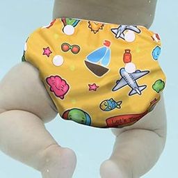 POLKA TOTS Reusable & Washable Swim Diaper, Leak proof & Adjustable Swimsuit Costume for Toddlers Baby Kids (Travel, 12-24 Months)-6