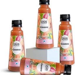 Rus Organic Guava Juice - No Concentrate Sugar-Free & Pure | Rich in Vitamin C, Natural Antioxidants | No Added Flavors and Color Pack of 4 (200ml each)-32