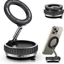 AMBLIC New Strong Magnetic Phone Holder for Car | Vaccum Magnetic Car Phone Mount & Hands-Free Suction Cup Phones Holder for Car/Gym/Mirror/Shower/Compatible with All Smartphones (K11)-image-33