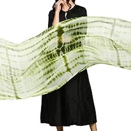 Women's Olive Green Shibori Chiffon Dupatta-picture-42