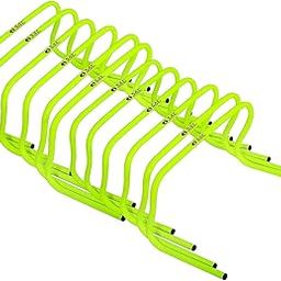 SAS SPORTS Agility Training Hurdle for Track & Fields 9" Set of 12 Fluorescent Green-19