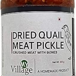My Village Dried Quail Meat Pickle, Crushed Quail Meat Pickle, with Bone (300gm)-image-25