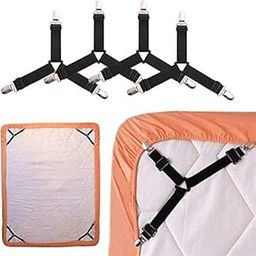 WOODONICK 4 Pcs Triangle Bed Sheet Fixer Elastic Fitted Sheet Clips Keeping Sheets Place Straps Clip Suspenders Corner Gripper Holder Mattress Covers, Sofa Cushion Everyday Use-image-79