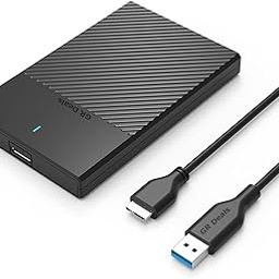 GR Deals 2.5 Inch SATA USB 3.0 HDD/SSD Portable External Enclosure for 7mm and 9.5mm, Tool-Free Design, Easy to Use, Plug and Play, Supports UASP Max 6TB. (Black)-image-78