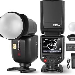 NEEWER Z880-C 76Ws 2.4G TTL Camera Flash Speedlite Compatible with Canon, Diffuser & Adapter, Upgraded UI, Modeling Lamp, TTL/M Quick Switch, GN60 1/8000s HSS 7.2V/3000mAh Battery 600 Full Power Flash-15