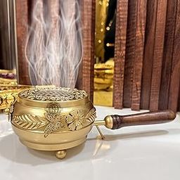 DSH Home Purifying Hand-Loban Incense Burner, Loban Burner with Handle, Dhoop Dhuni Burner Sambrani Dhoop, Resin & Home Office Temple Prayer Butler (LBN-07)-25