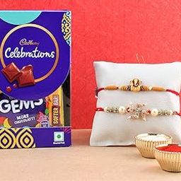 SFU E Com Cadbury Celebration Chocolates | Set of 2 Rakhi with Chocolates | Rakhi Cadbury Chocolate Hamper | Roli, Chawal, Chandan, Misri | 010-image-75