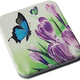 Rectangular Butterfly Motif Double Sided Compact Mirror (Blue Purple)-image-74