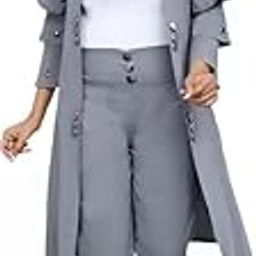 Women's Elegant 3 Piece Cotton Lycra Jumpsuit 3 Piece Maxi Dress - Solid Color, 3/4 Sleeves, Casual Ensemble-image-56