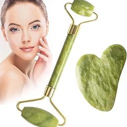 UBRONIK Jade Roller & Gua Sha Tool Set for facial massage, Face Massager for Women is Natural Himalayan Stone Gua Sha Stone with Face Roller, helps Skin Wrinkles & Serum Application-image-12