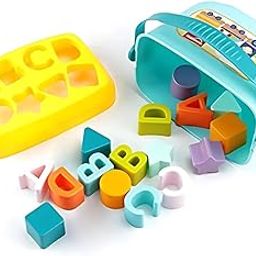 Storio Baby First Blocks Shapes Sorter, ABCD Blocks, Toy Building Block for 6 Months to 1-2 Years Old Kids for Boys and Girls, 16 Pcs-image-19