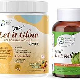 Fytika Let It Glow Collagen Fruit Punch Flavour and Let It Melt Combo | Weight Management, Radiant Skin, Healthy Weight Loss, Boosts Metabolism | For Men, Women - 200 G, 60 tablets-picture-4