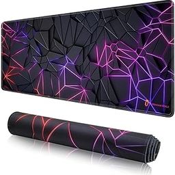 DARSHANAM WORLD Gaming Mouse Pad, 80 x 30 cm Large Desk Mat, Black, Anti-Slip Rubber Base, Water Resistant, for Work from Home, Office, Gaming-28