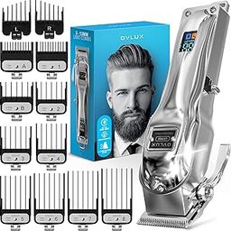 OVLUX Hair Clippers For Men - Professional Cordless Rechargeable Clippers For Hair Cutting, Full Metal Beard Trimmer, Barbers Trimmer, Birthday Gifts For Men, Gifts For Him Dad, Silver-image-50