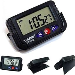 ERH India Plastic Digital LCD Table Desk Calendar Timer Stopwatch Dashboard Office Desk Stopwatch Digital Alarm Clock for Car Dashboard, 6.4x4 cm, Black-image-28