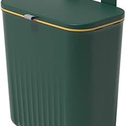Achyut Kitchen Trash Can with Lid - Hanging or Under Sink Mounted Compost Bin for Cabinet Door (Multicolor 9L) - Polypropylene, Open Top-13
