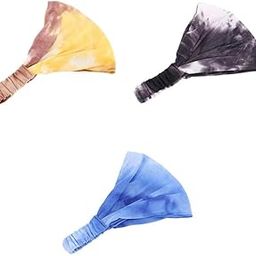CALANDIS™ 3Pcs Cotton Elastic Wide Tie-Dye Headband Bandana Boho for Women Men Sports | Womens Accessories-image-29