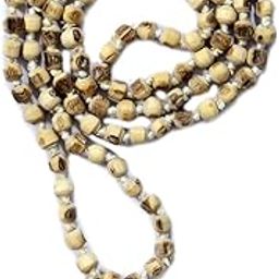 Takshila Gems® Natural Tulsi Mala for Jaap & Wear 108+1 (6 mm) White Basil Wood Rosary for Mantra Chanting and Wear Tulsi Kanthi तुलसी माला-image-41