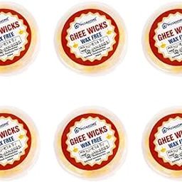 Pujahome Ghee Diya for Puja – 30 Pcs Pack of 6 Cow Ghee Wicks Ghee Batti for Pooja, Festivals, Havans| Long-Lasting, Vegan Ghee Diya Batti with 30-Minute Burning Time-Yellow-image-17