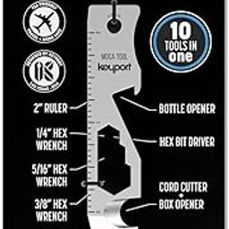 Keyport MOCA 10-In-1 Key Tool - Keychain Multi-Tool (Bottle Opener - Screwdriver - Cord Cutter - Box Opener - Scoring Tool - Hex Bit Driver - Wrench x 3 - Ruler) TSA Friendly, Keyport Pivot Compatible-21