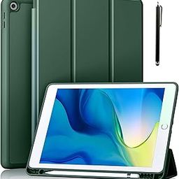 ProElite Smart Case for iPad 10.2 inch 2021 9th/8th/7th Gen [Auto Sleep/Wake Cover] [Pencil Holder] [Soft Flexible Case] Recoil Series - Dark Green with Stylus Pen-image-37