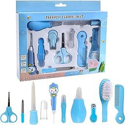 Kidology Baby Care Kit – 10-in-1 Newborn Grooming & Health Set for Infants – Baby Nail Clippers, Hair Brush, Comb, Nasal Aspirator & More – BPA-Free, Safe for 0+ Months (Blue)-29