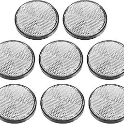 X AUTOHAUX Pack of 8 White Reflective Round Safety Spoke Reflectors-10