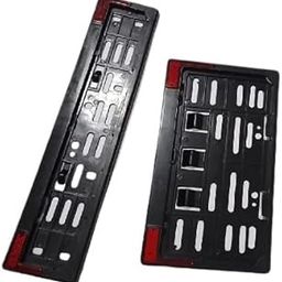 Number Plate Frame with Reflector (2PCS) for Vehicle Protection | Universal Motorcycle Number Plate Frame | Standard Size Compatible with All Bikes-12