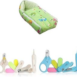 LuvLap 3 in 1 Baby Bed, Sleeping Bag & Carry Nest (Multicolor) & Baby 4in1 Nail Grooming Set & Lap Baby Grooming Scissors & Nail Clipper Set/Kit, 4pcs, Blue-image-89