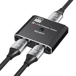 2 Port Displayport 1.4 Switcher 2 in 1 Out 1 in 2 Out Bi Directional Converter Sharer 4K60HZ Compatible Computer Host Laptop Mac External DP TV Monitor Projector Selector Adaptor 8K60HZ-image-29