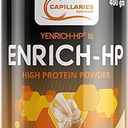 Capillaries Enrich-HP High Protein Powder, Malai Kulfi Flavour, 400g, 43g Protein, Pre & Probiotics with Vitamins and Minerals-image-44
