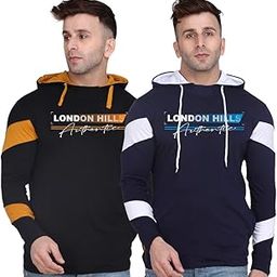 Men's Regular Fit Printed Full Sleeve Cotton Blend Hooded T-Shirt (Pack of 2)-picture-27