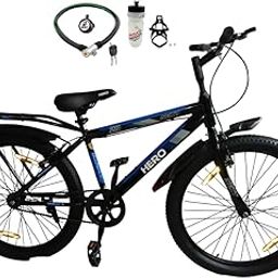 Hero Next 2.0 Ranger Sport Tire Size 24T Bicycle Power Brake Rear Carrier| Lock Bell Water Bottle | Single Speed Hybrid Bike | 95% Assembled Cycle | Boys Girls | Age 9-13 Years | Black Blue-32