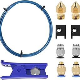 HASTHIP® Upgrade 3D Printer Kit with Capricorn Premium XS Bowden Tubing 1M, PTFE Teflon Tube Cutter, Pneumatic Fittings and MK8 Socks and Extra Nozzles for Ender 3/3 Pro/ 5/ Vyper/Voxelab Aquila-7