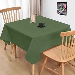 Oasis Home Collection Cotton Solid Square 40 * 40 Inches Table Cloth - 2 Seater (Dark Green)-28