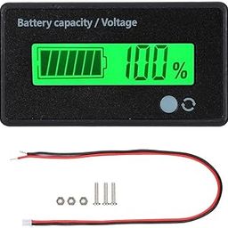 Set of 2 LCD Battery Capacity Monitor Battery Meter 12-84V Lithium Battery Capacity Tester with Light Alarm Function (绿光)-6
