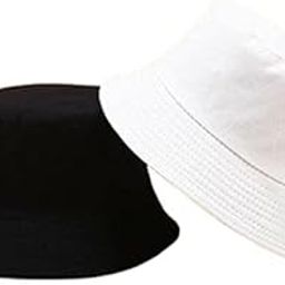 FY LANE Combo Bucket Hat White Shade Black Bucket Hats for Men and Women Pack of 2 Cotton Hats for hat Latest Reversible 100% Cotton hat 2-image-52