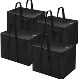 Craft Bazar Moisture-Proof Foldable Blanket Storage Bag with Zipper & Handle | Multi-Purpose Clothing, Toy & Stationery Organizer | Large Fabric Storage for Home, Closet & Travel (Black, Set of 4)-image-36