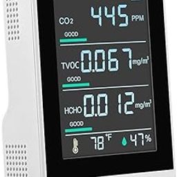 Bequest Air Quality Monitor, Indoor CO2 Meter, Accurate Tester for CO2, HCHO, TVOC, Temperature and Relative Humidity-27