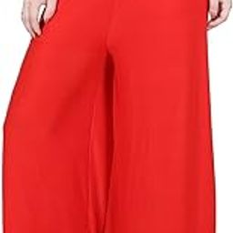 Women's Georgette Stretchable Plain Palazzo Pant (Red, Free Size)-picture-28