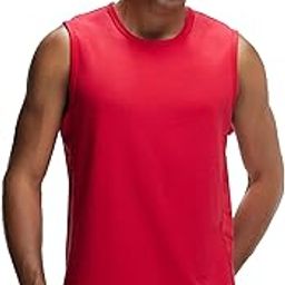 Men's Super Combed Cotton Blend Regular Fit MV13 Breathable Mesh Sleeveless Active Wear Muscle Tee with Stay Fresh Treatment-image-86