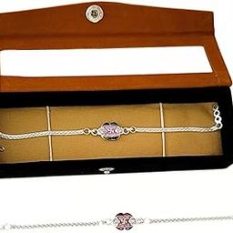 Rakhi bracelet for brother/Rakhi bracelet set for brother/Silver Rakhi/Silver Om Rakhi with Velvet Gift Box, Traditional Raksha Bandhan Bracelet-image-58