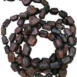 Natural Oiled and Black Tulsi Japa Mala Bead Tulsi Wood Chanting Mala with 108+1 Big Beads-image-52