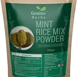 Genius Herbs Mint Rice Mix Powder - 100gms | Natural breath freshener | Rich in antioxidants | Soothes the stomach | Low in calories | Clears nasal congestion | No Chemicals | Pack of 1-image-28