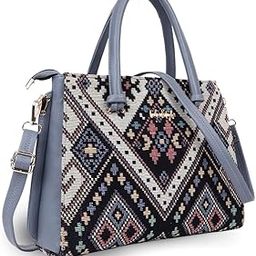 Ethnic Pattern Jute & PU Rexine Handbag With Detachable Sling Strap-5