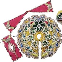 RUDRADHAM Traditional Laddu Gopal Dress | Patch Work Poshak with Pagdi, Patka & Choli Suitable for Bal Gopal | Ideal for Janmashtami, Teej, Raksha Bandhan, Shravan and all-image-20