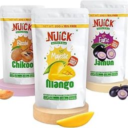 NUICK Combo of Freeze Dried Mango, Chikoo and Jamun | Pack of 3 | 100% Natural fruit, No Preservative, No Added Sugar, Not Frozen | Nutritious and Crunchy Snacks for Kids and Adults-image-12